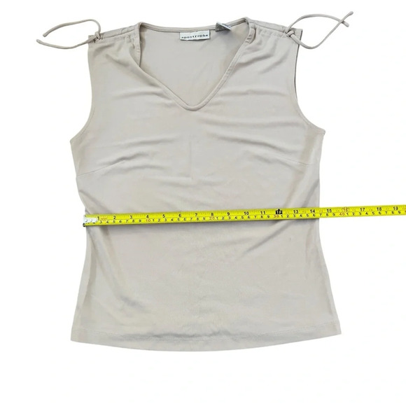 Apostrophe Sleeveless V-neck Taupe / Beige top - Picture 12 of 12